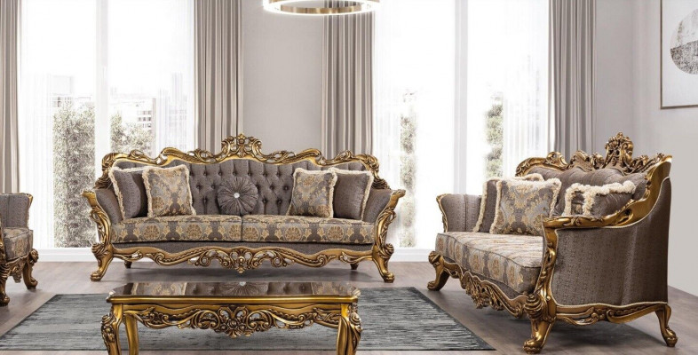 Garnitur Sofagarnitur 3+3 Sitzer Sofa Sofas Barock Set Luxus Barock Wohnzimmer