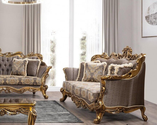 Garnitur Sofagarnitur 3+3 Sitzer Sofa Sofas Barock Set Luxus Barock Wohnzimmer