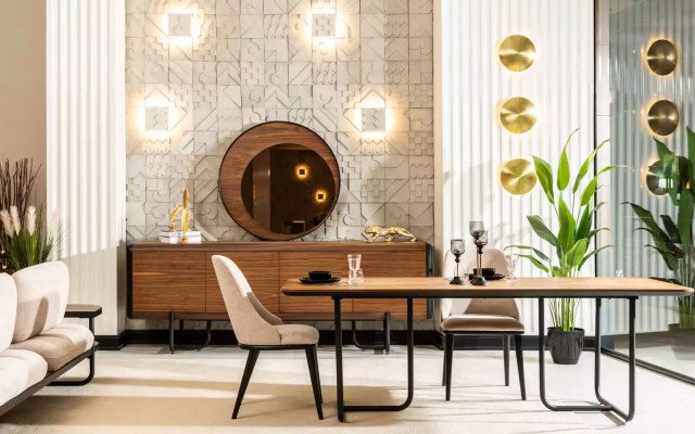 Esstisch 4x Stühle Esszimmer Set Essgruppe Modern Sideboard Garnitur