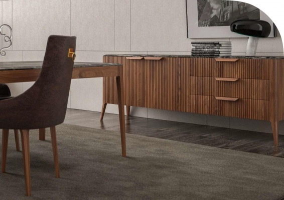 Großes Holz Sideboard Moderne Esszimmermöbel Echtholz Schubladen Neu