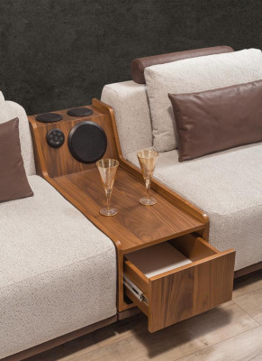 Beiges Exklusives 2-Sitzer Sofa Wohnzimmer Couchen Moderner Zweisitzer