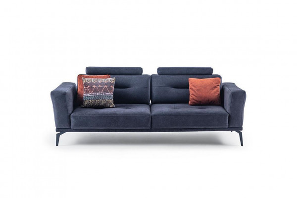  3-Sitzer Grau Modern Design Luxus Stoffsofa Wohnzimmer Dreisitzer Sofa