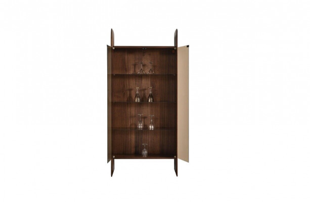  Vitrine Luxus Schrank Holz Stil Braun Glas Neu Schränke Glasschrank