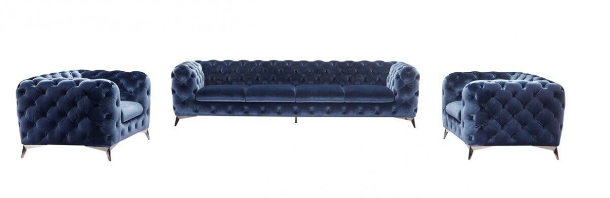 Sofa Chesterfield Couch Polster XXL Big Garnitur Textil 4+1+1 designer