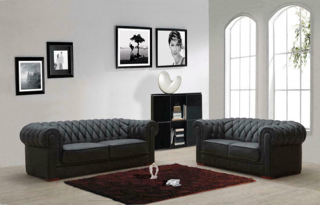 Chesterfield Sofagarnitur Klassiche Wonzimmer Couch Sofa Set Polster Garnitur