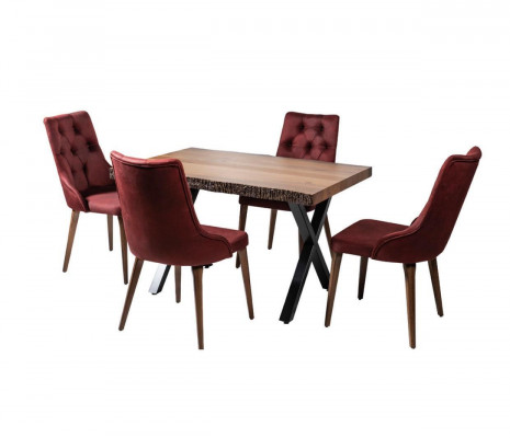 Esstisch Garnitur Tisch Esszimmer Set Tisch 4x Stühle Stuhlgruppe Garnitur 5tlg