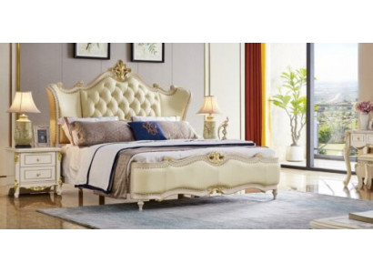 Chesterfield Bett Nachttisch 3tlg. Set Betten Schlafzimmer Leder Massivholz