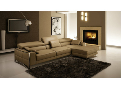 Design Ledersofa Sofa Couch Polster Ecke Sitz Dekor Garnitur Wohnlandschaft