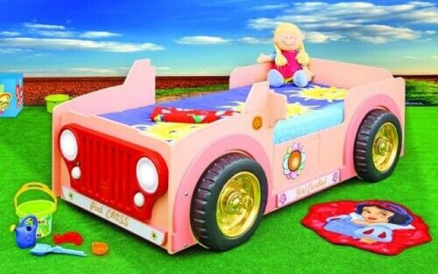 Kinderbett Bett Betten Jugendbett Mädchen Girly Jeep Auto Bett für Mädchen Neu