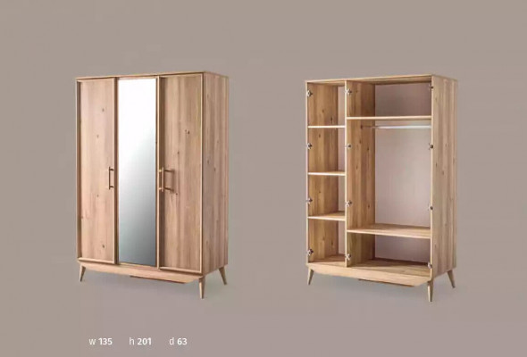 Kleiderschrank braun Holz Schlafzimmer Möbel design Schränke Edler Schrank