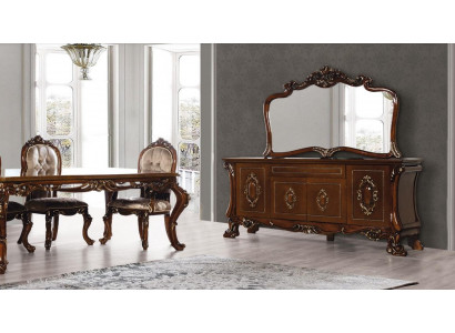 Set Kommode mit Spiegel Gruppe Garnitur Kommoden Holz Luxus Stil Barock 2tlg.