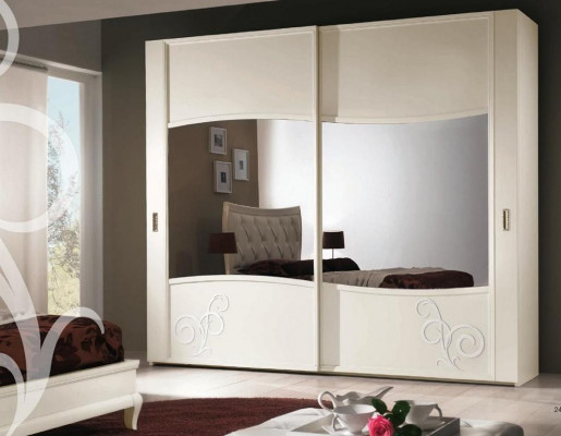 Luxus Kleiderschrank mit Schiebetüren Schlafzimmer Schrank Schränke Holz Design