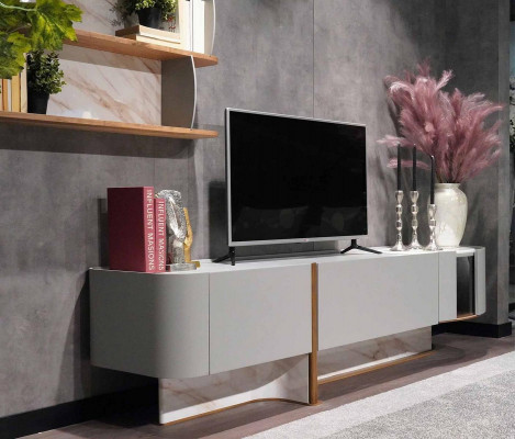 Wohnzimmer Set Luxus Wohnwand TV-Ständer Sideboard Neu Wandregal