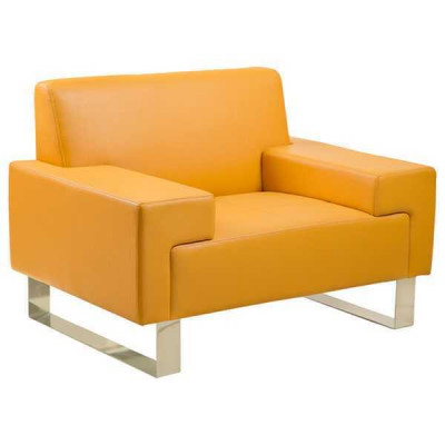 Gelber Sessel Designer Einsitzer Couch Ledersessel Lounge 1-Sitzer