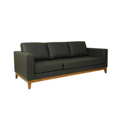 Schwarzes Büro Sofa Designer 3-Sitzer Couch Wohnzimmer 3-er Polstersofa