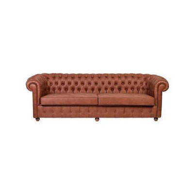 Brauner Dreisitzer Chesterfield 3-er Wohnzimmer Couch Moderne Sofas