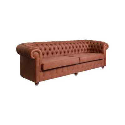 Brauner Dreisitzer Chesterfield 3-er Wohnzimmer Couch Moderne Sofas