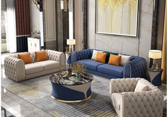 Luxus Wohnzimmer Set 3 tlg Chesterfield Modern Stil Sofagarnitur 3+2+1 Designer