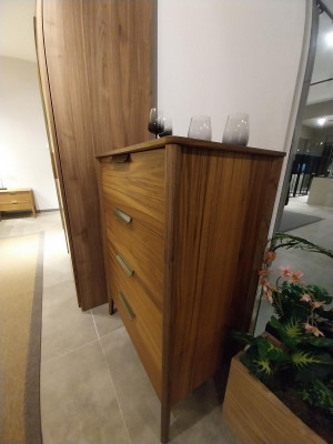 Luxus Schlafzimmer Kommode mit 4 Schubladen Holzschrank Design Möbel Holz Neu