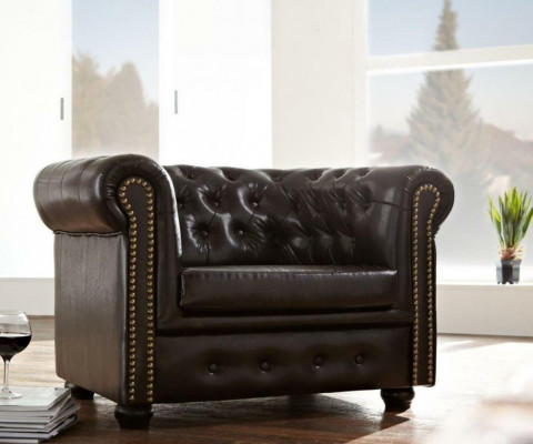 Chesterfield Sessel Fernseh Couch 1 Sitzer Sofa Leder Stoff Couchen Polster