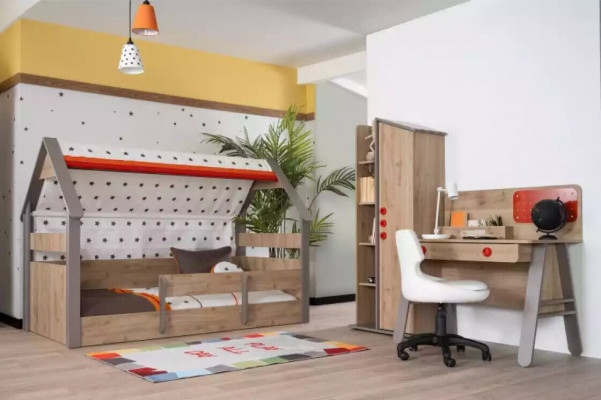 Kinderbett Bett Bettrahmen Kinderzimmer Holz Braun Betten Kindermöbel