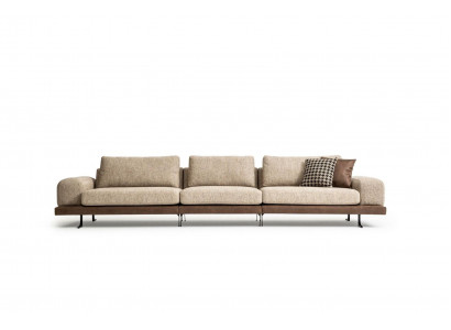 Beiger Fünfsitzer Polstersofas Sofa Textil Couch Sitzmöbel Wohnzimmer