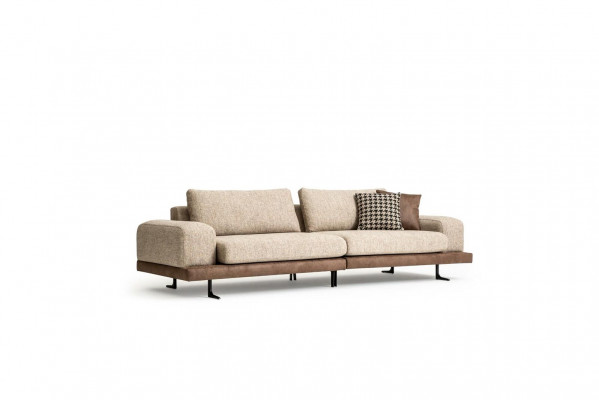 Beiges Sofa Luxus Dreisitzer Moderner Stil Wohnzimmer Couch Polstermöbel