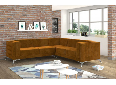 Ecksofa Wohnlandschaft Design Sofa Couch Polster Sitz Garnitur Textil