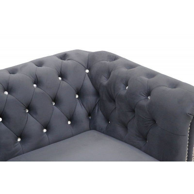 Chesterfield Sofagarnitur Sofa 3+1+1 Polster Couch Sofas Sitz Kristallsteine