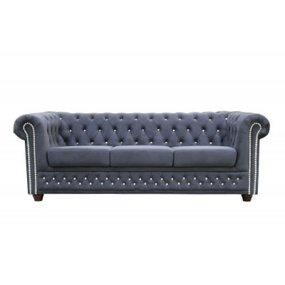 Chesterfield Sofagarnitur Sofa 3+1+1 Polster Couch Sofas Sitz Kristallsteine