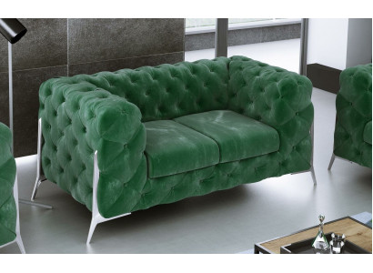 Chesterfield Couch 2 Sitzer Polster Sitz Stoff Textil Couchen Leder Sofas Sofa