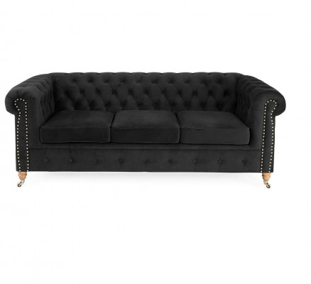 Chesterfield 3 Sitzer Couch Textil Stoff Sofa Edles Design Klassische Möbel Neu