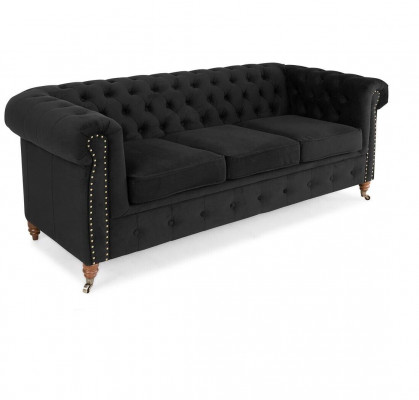 Chesterfield 3 Sitzer Couch Textil Stoff Sofa Edles Design Klassische Möbel Neu