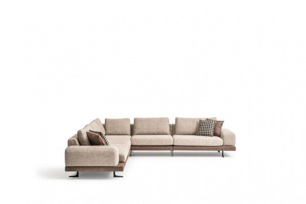 Beiges Ecksofa Polster Eckgarnitur L-Form Sofa Moderne Wohnlandschaft Couch