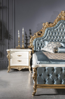 Luxus Doppel Bett Chesterfield Barock Betten Schlafzimmer Möbel Knöpfe