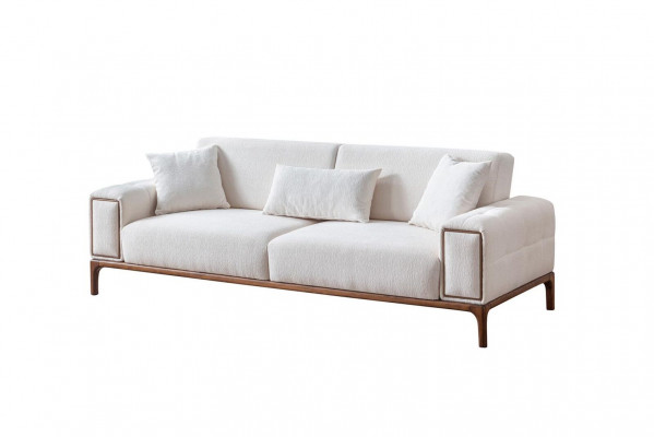 Sofa 3 Sitzer Modern Möbel Weiße Farbe Wohnzimmer Luxus Dreisitzer