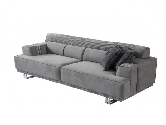 Sofa 3 Sitzer Modern Möbel Grau Wohnzimmer Luxus Einrichtung 235cm