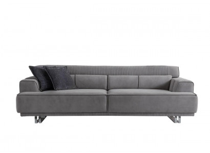 Sofa 3 Sitzer Modern Möbel Grau Wohnzimmer Luxus Einrichtung 235cm