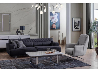 Sofagarnitur 3 Sitzer und Sessel Designer Möbel Wohnzimmer Couch Möbel