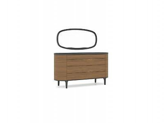 Kommode mit Spiegel Design Luxus Schrank Modern Stil Schlafzimmer Möbel Neu