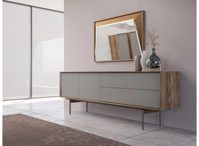 Komplett Esszimmer Sideboard mit Spiegel Design Holzschrank Einrichtung