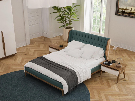 Komplett Schlafzimmer Bett 2x Nachttische Modern Kleiderschrank Bank Neu