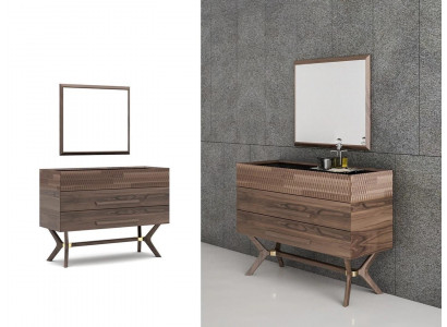 Luxus Kommode mit Spiegel Schlafzimmer Stil Modern Holzschrank Design