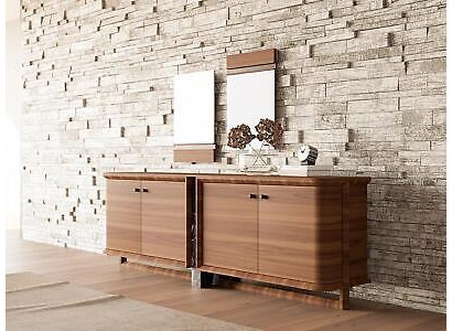 Luxus Komplett Sideboard mit 2x Spiegel Design Holzschrank Esszimmer Möbel