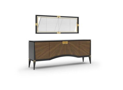 Luxus Set Esszimmer Sideboard mit Spiegel Design Modern Möbel Neu