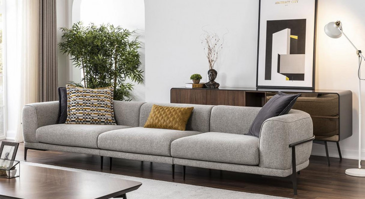 Sofagarnitur Sofas Kunstleder Sofa 321 Sitzer Modern Gelb Sessel Set