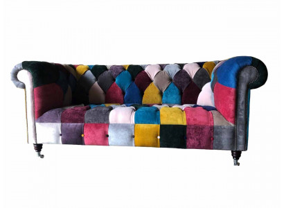 Chesterfield Sofa 3 Sitzer Couch Polster Sofas Couchen Luxus Stoff Design