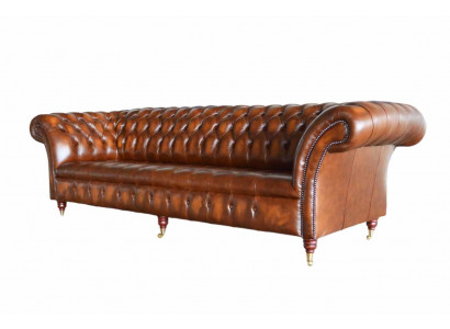 Sofa 4 Sitzer Chesterfield Design Luxus Sofa Polster Couch Neu Braun