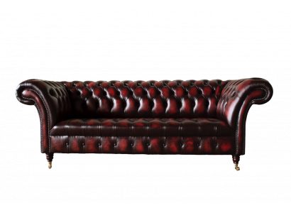 Chesterfield Leder Sofa 3 Sitzer Braun Designer Couch Luxus Polster Neu