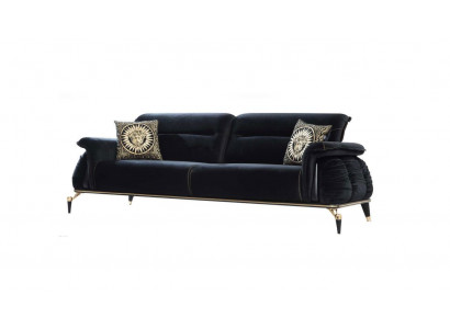 Sofa 3 Sitzer schwarz Chesterfield Designer Möbel Wohnzimmer Sofas Luxus